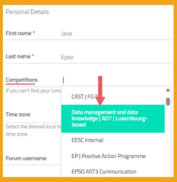 Update your EU Training profile Choose the EPSO Data LUX competition to update your EU Training profile.